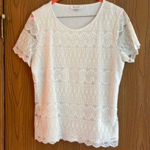 Calvin Klein lace short sleeved blouse